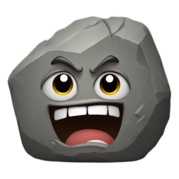 Big Rock with angry face sticker