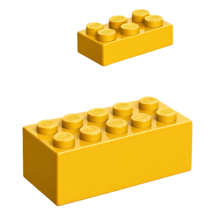 yellow LEGO brick, simple and iconic sticker
