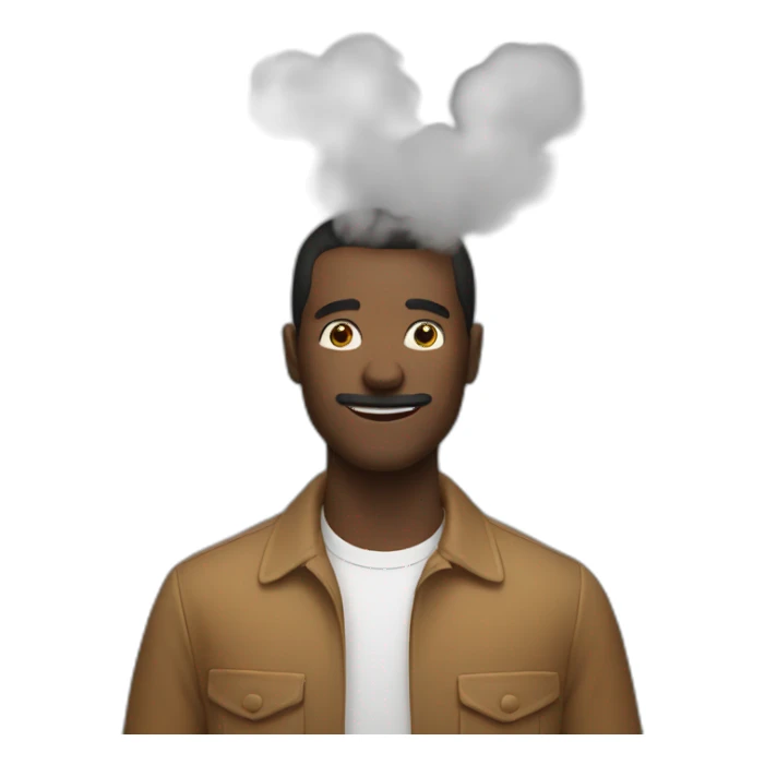 man being surrounded by smoke sticker