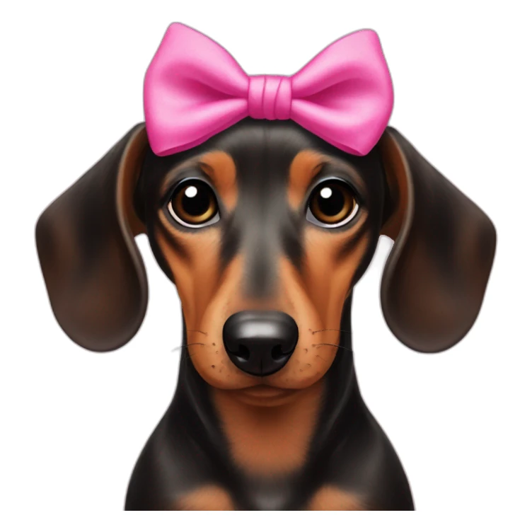 Dog dachshund with a pink scrunchie sticker