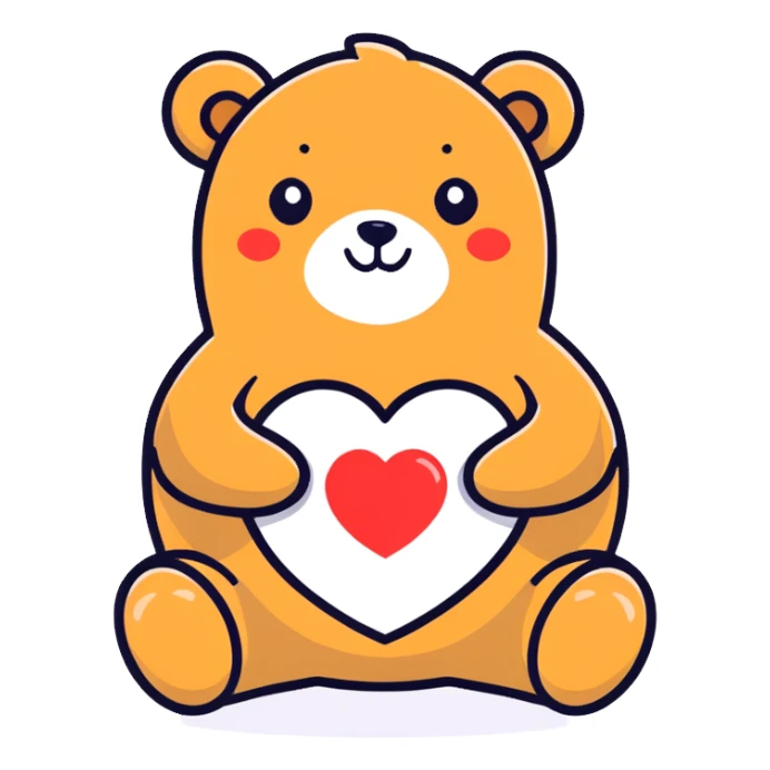 Bear heart  sticker