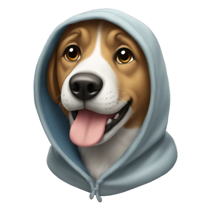 Un chien avec une capuche  sticker
