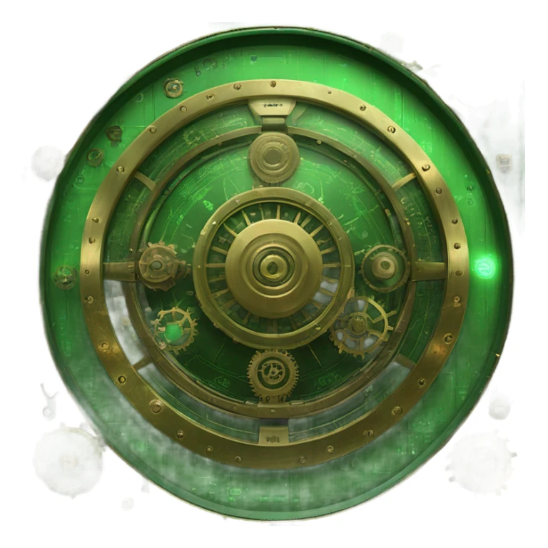 green steampunk radar screen sticker