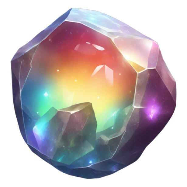 An opalescent rock gem planet sticker