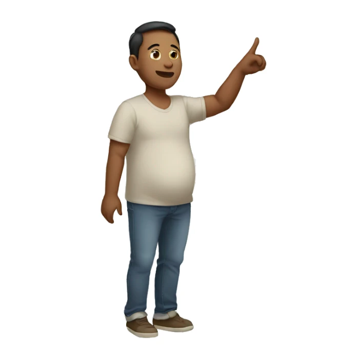 pregnant man pointing to the right sticker