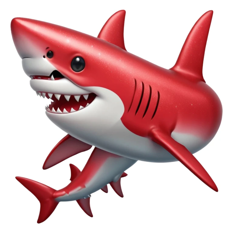 red glitter shark happy sticker
