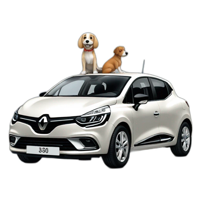 Renault Clio with dog sticker