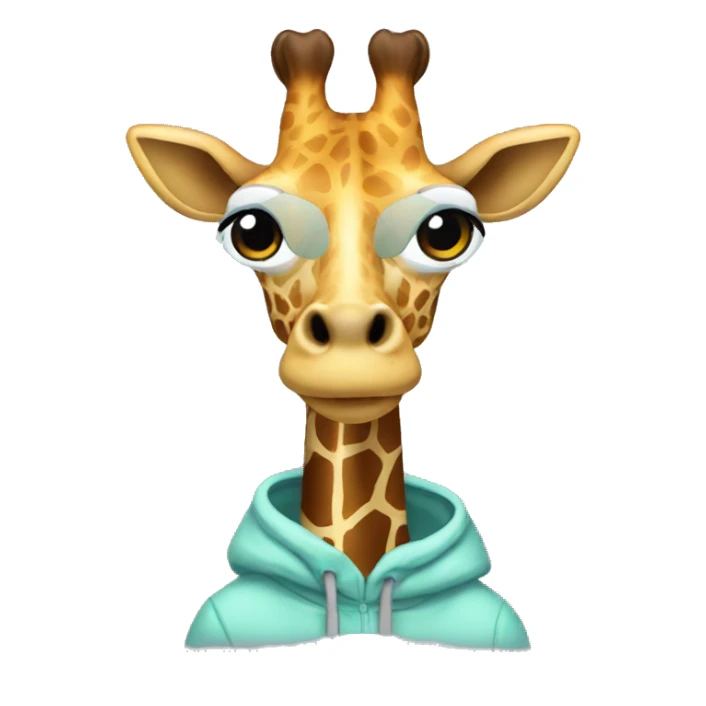 Giraffe wearing a hoodie  sticker