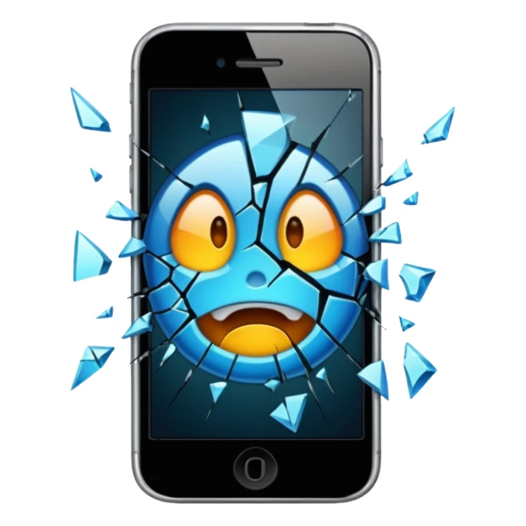 cracked phone screen sticker