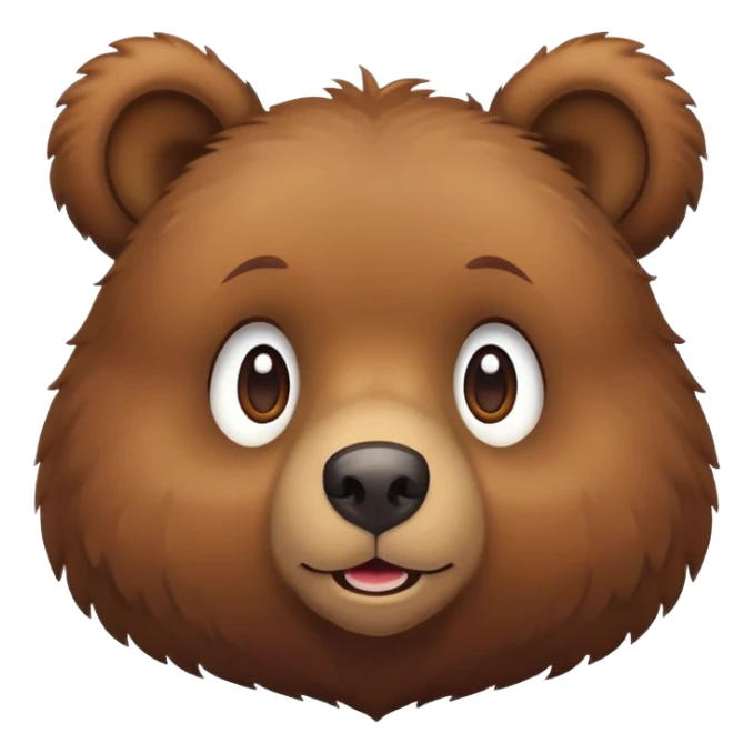 Simple cartoon brown bear with round ears sticker