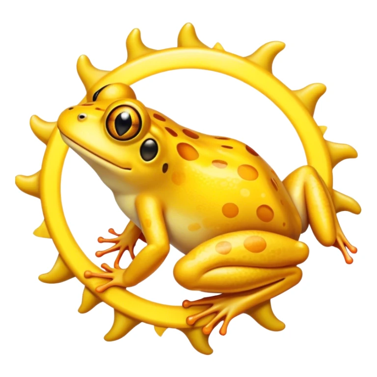 sun and frog combined sticker