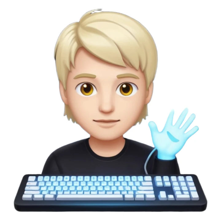 Streamer with glowing keyboard












 sticker