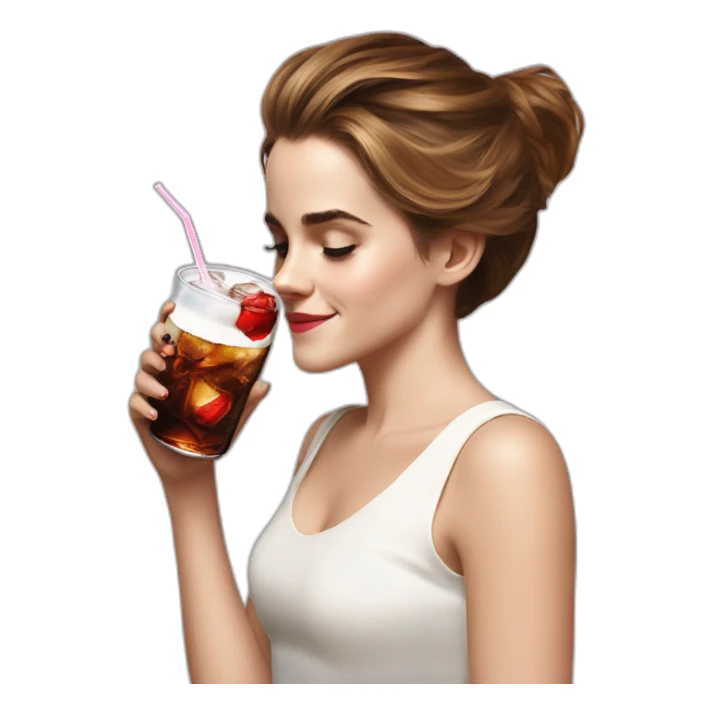 emma watson drink cola sticker