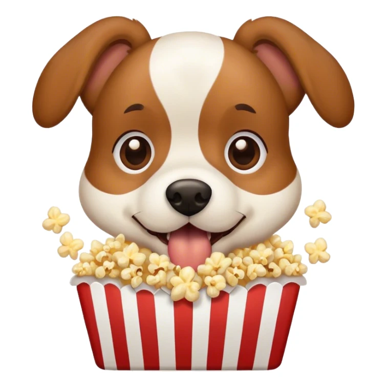 dog eating popcorn sticker