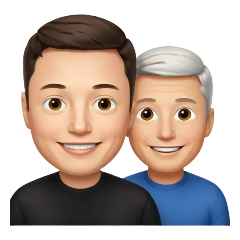 Elon musk and tim cook  sticker
