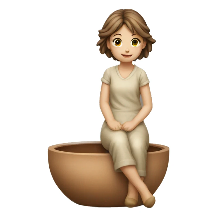 Girl pottery sticker