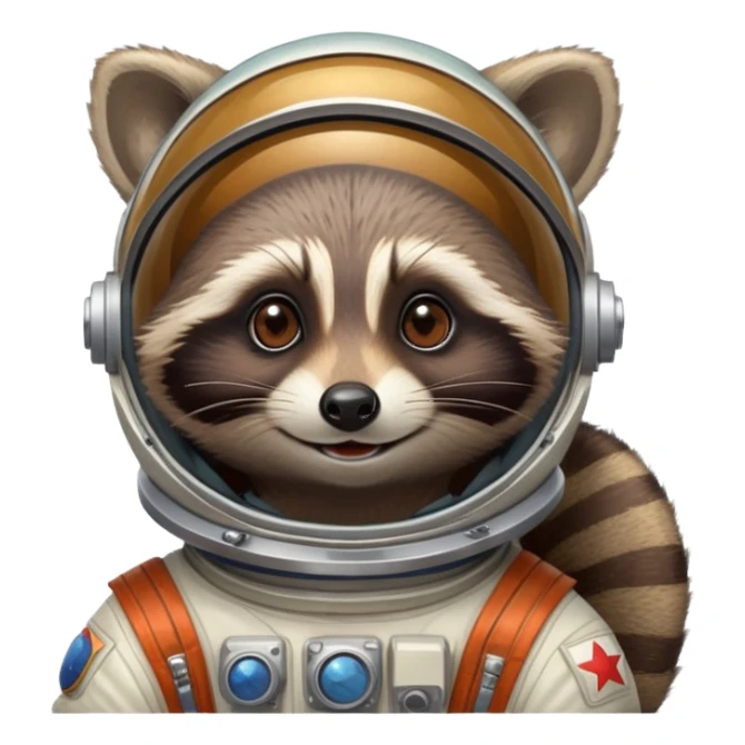 soviet cosmonaut raccoon sticker