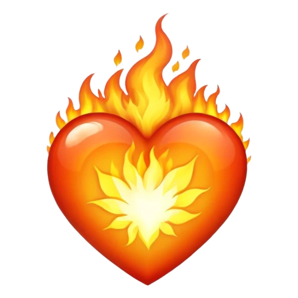 Heart flames sticker
