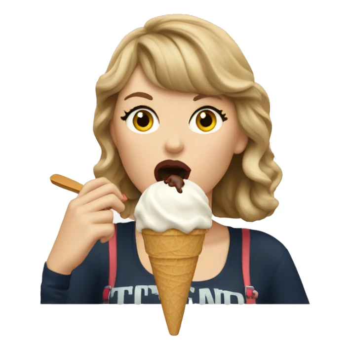 Taylor swift eating ice cream sticker