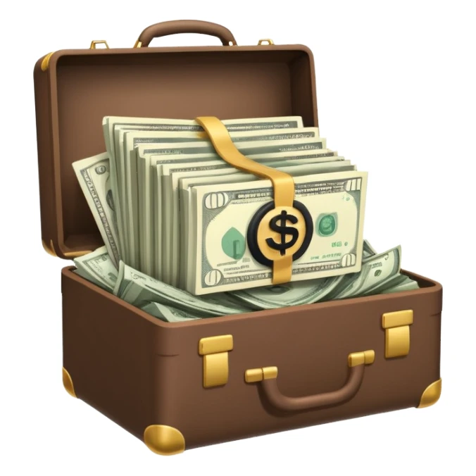 open wifi money filled briefcase sticker