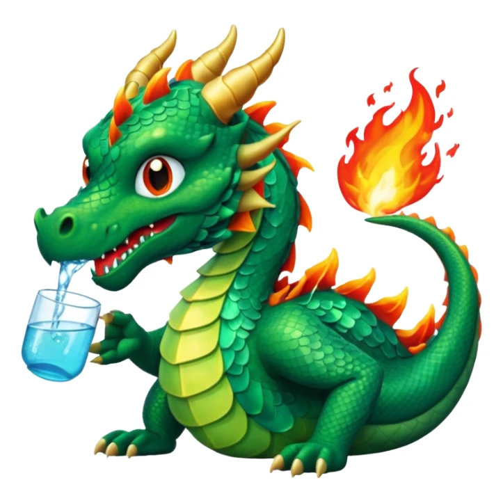 dragon drinking sticker