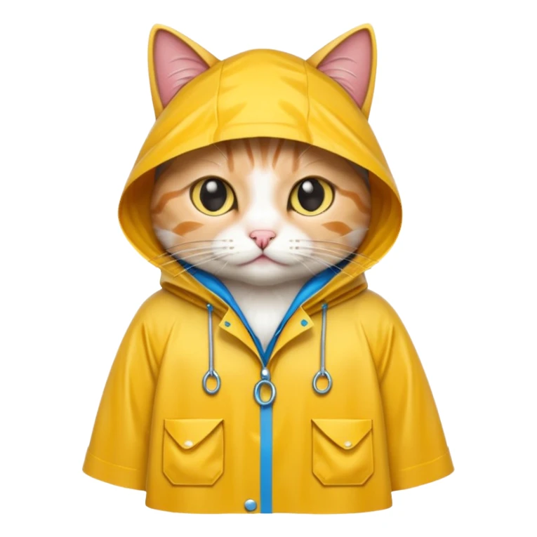 cat wearing a raincoat sticker