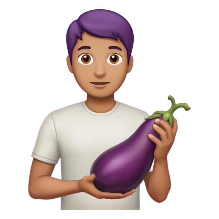 Man holding eggplant  sticker
