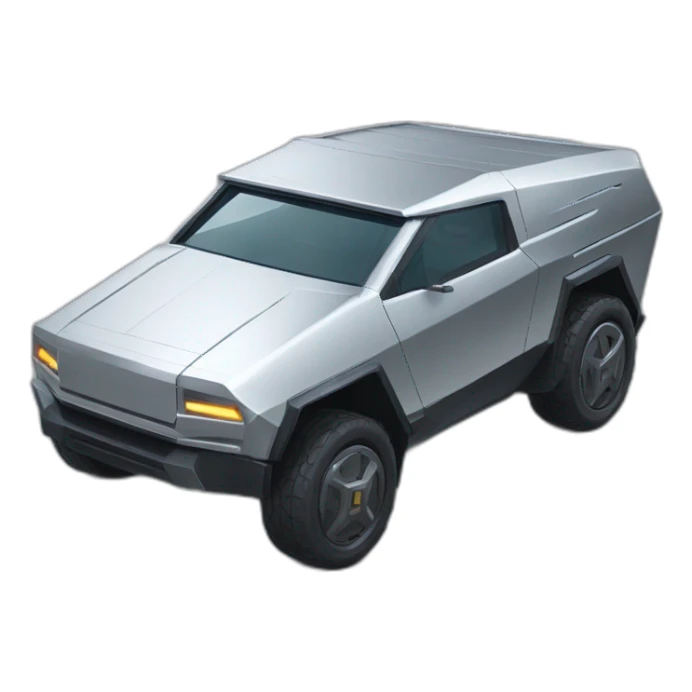 cybertruck silver tesla sticker