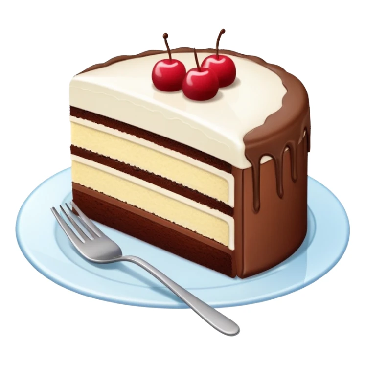 cake with fork marks and a piece missing, showing someone has eaten from it sticker