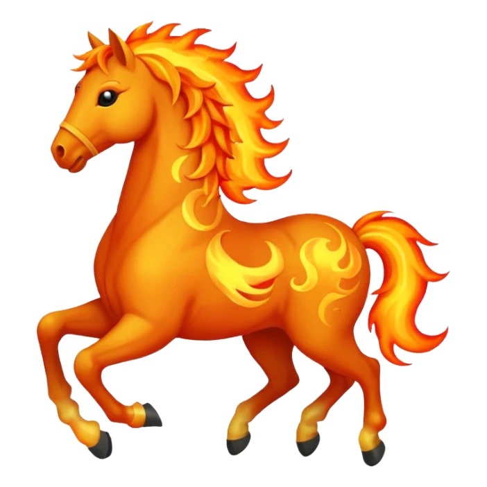 Happy fire horse emoji  sticker