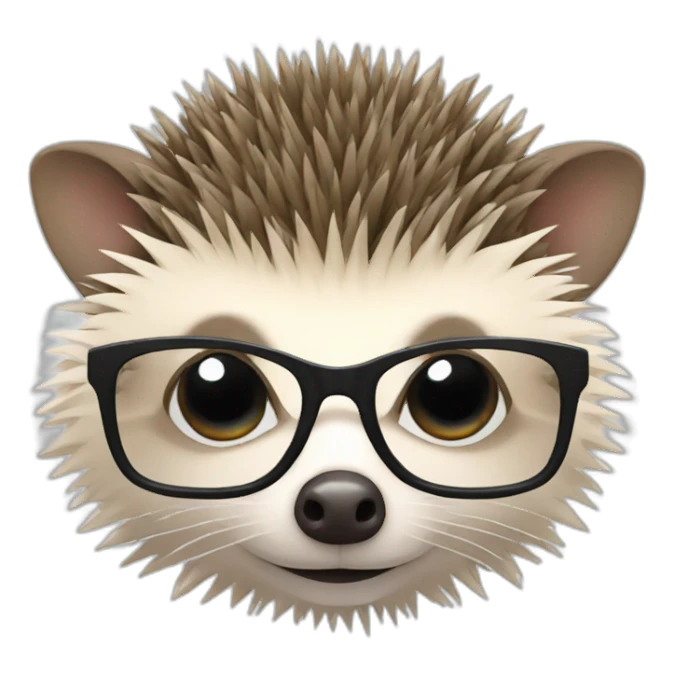 hedgehog with glasses sticker