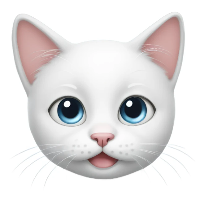White Cat Blushing with big cute eyes sticker