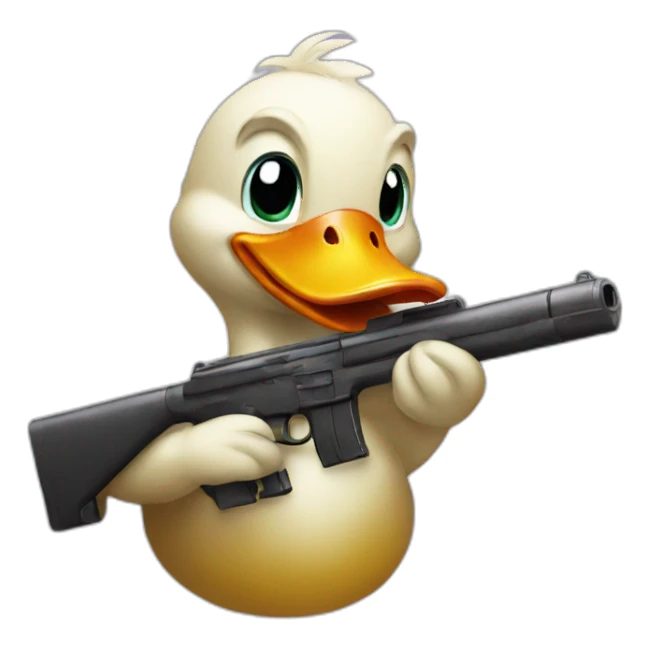 Duck with a gun sticker