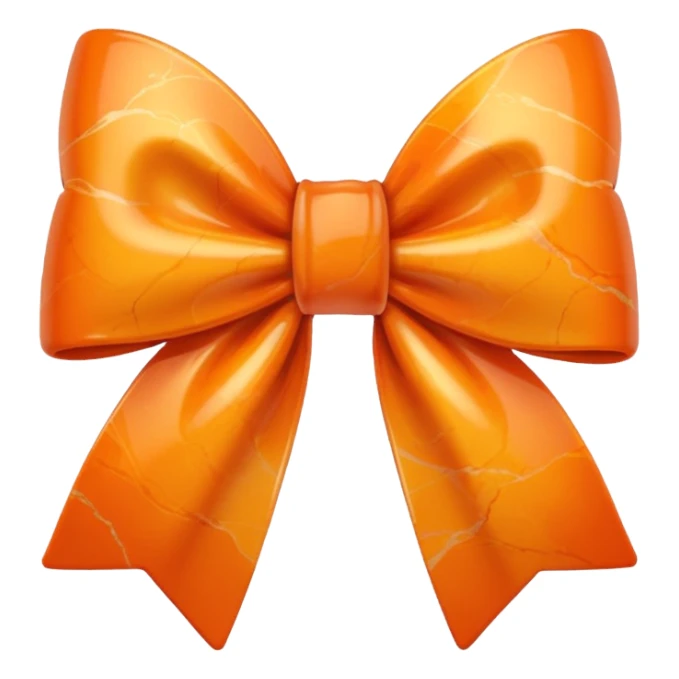 marble orange bow sticker