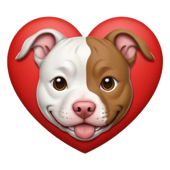 happy pit bull face inside a heart sticker