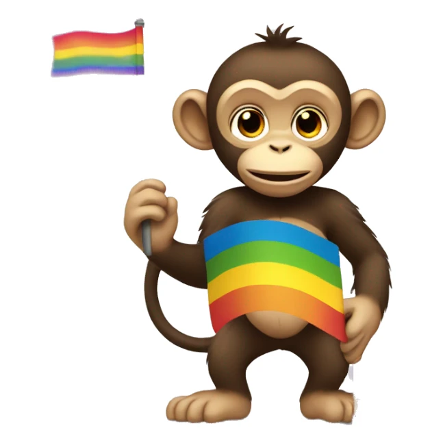 gay monkey with pride flag sticker