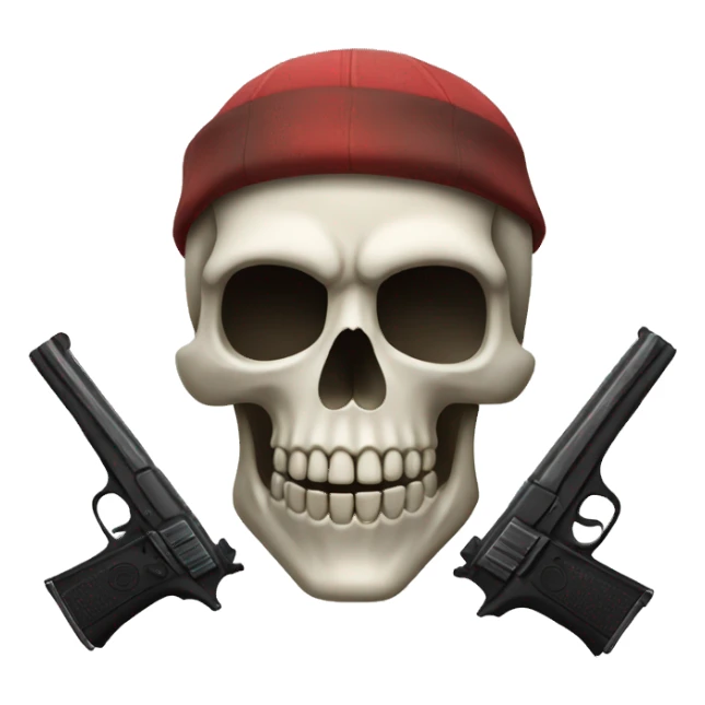 skull with guns sticker