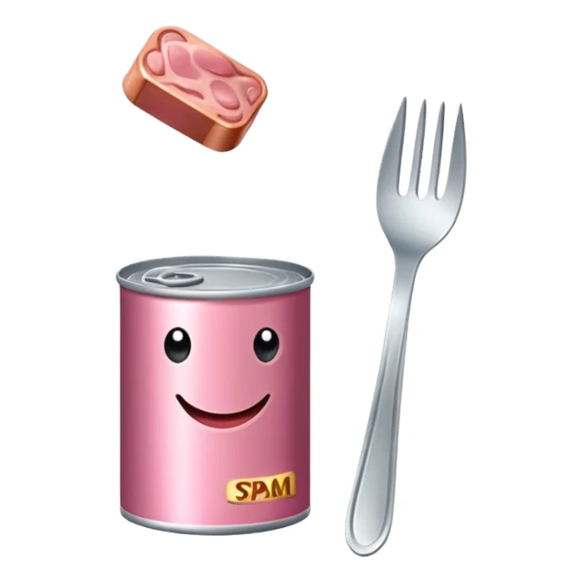 spam meat with a spork sticker