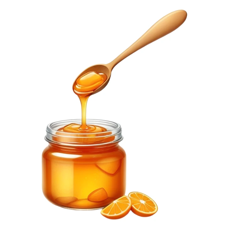 orange marmalade being spooned from jar sticker