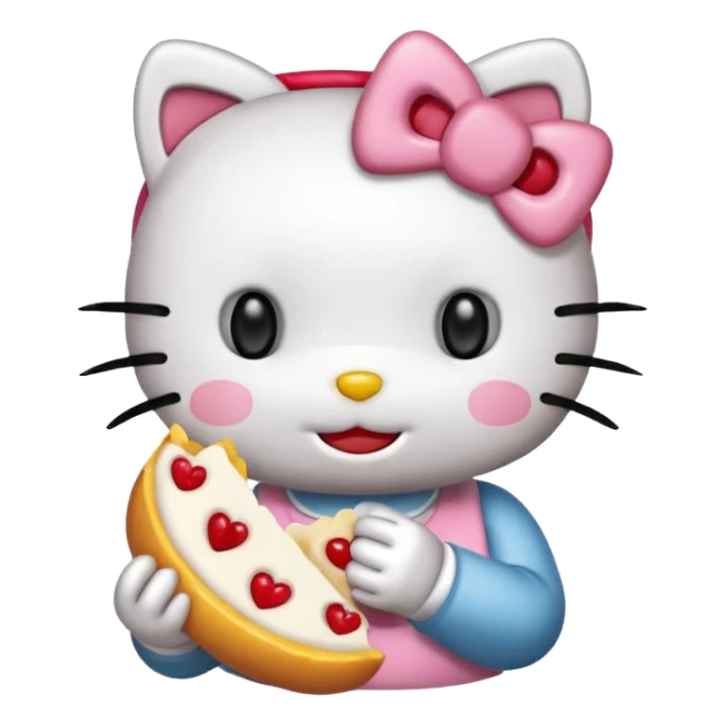 Hello kitty kitty smile eat sticker