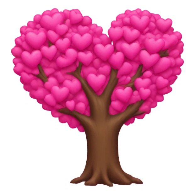 pink love tree sticker