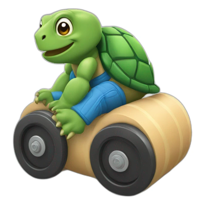 Tortue en rollers sticker