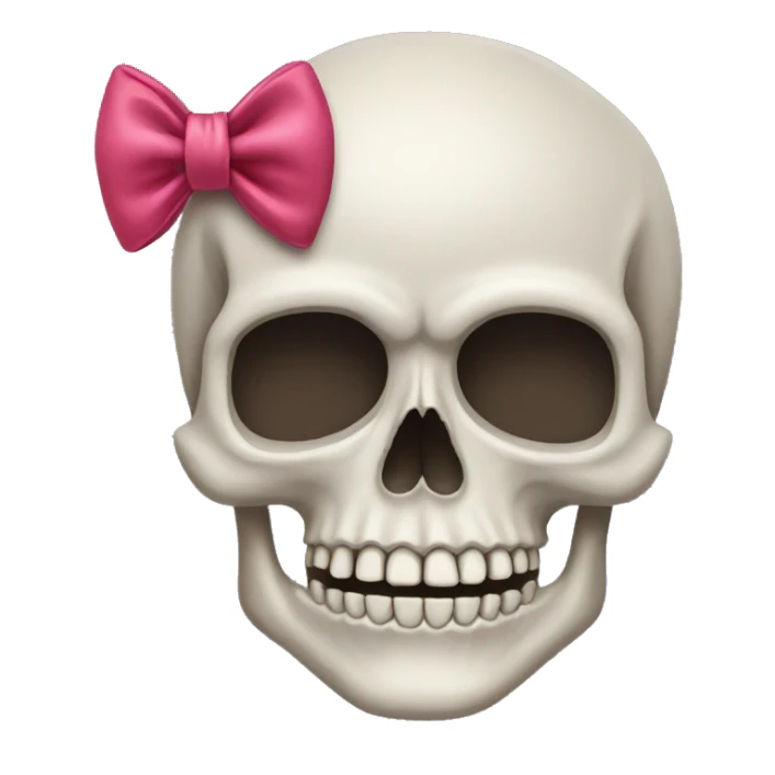 Skull with a bow sticker