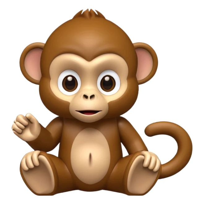 Monkey playing with lego sticker