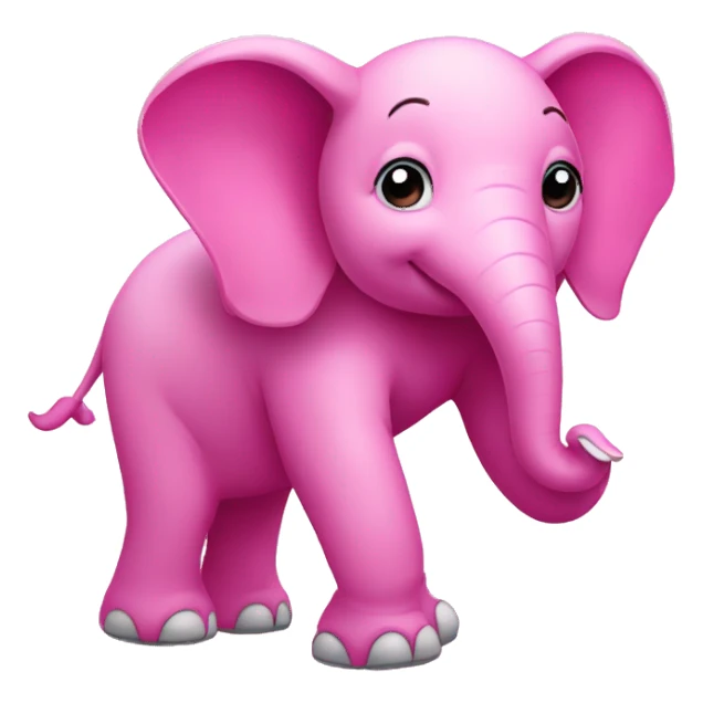 a dancing pink elephant putting on phylacteries sticker