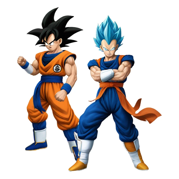Goku and vegeta preparing attacks back to back sticker