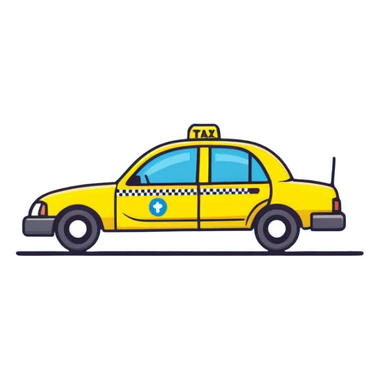 cute yellow NYC taxi cab sticker