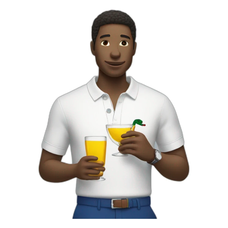 Man wearing lacoste And drinking sticker