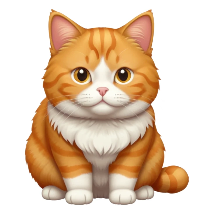 chubby orange tabby cat, full body view sticker