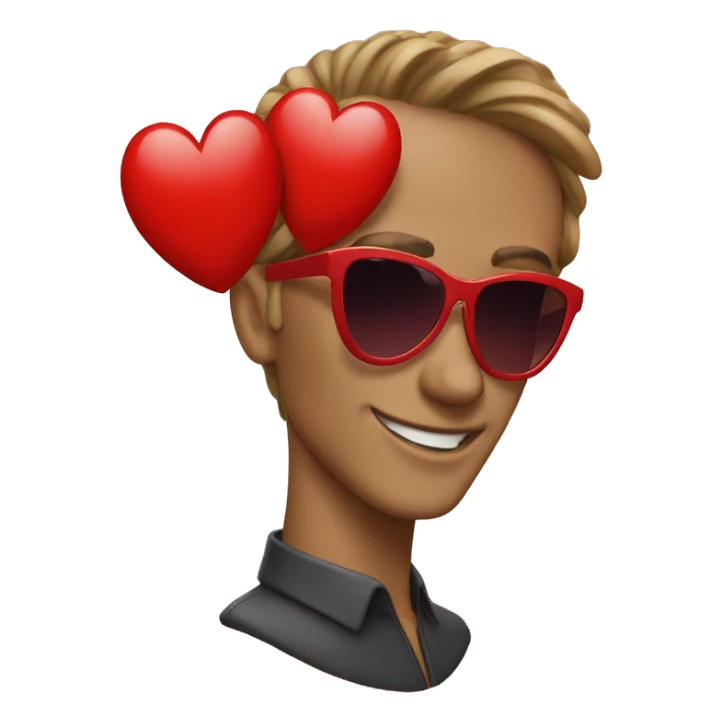 Red heart sunglasses  sticker